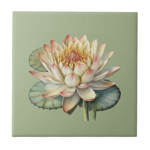 Nature Style Water Lily Ceramic Tile