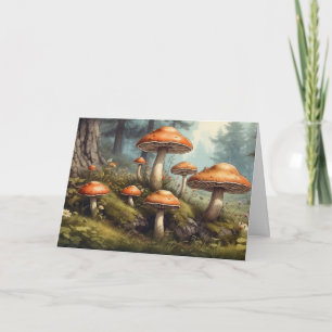 Nature, Summer Forest Illustration with Toadstool Card