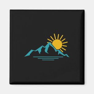 Nature Sunrise Mountains Hiking Camping Camper Out Magnet