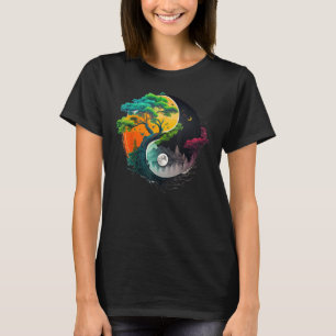 Nature Taoism Yin Yang Symbol on Zen Taijitu Yin Y T-Shirt