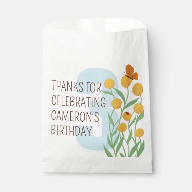 Nature Theme Kids Birthday Favour Bag (Front)