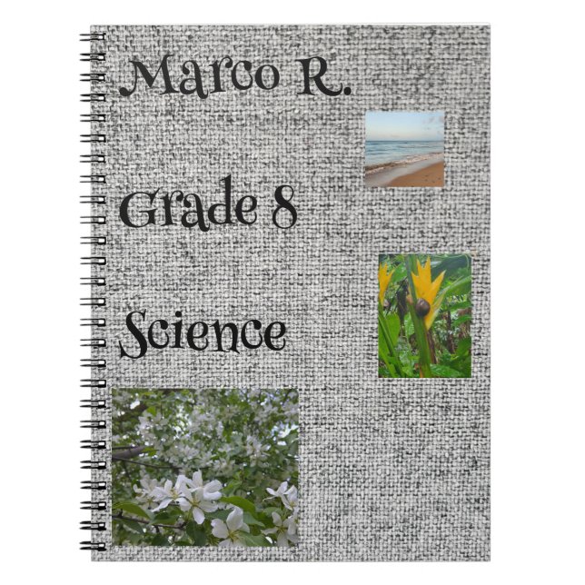 Nature Themed Customizable School Notebook (Front)