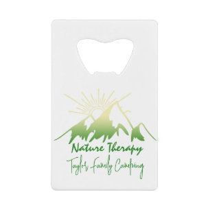 Nature therapy Family camping personalized Credit Card Bottle Opener