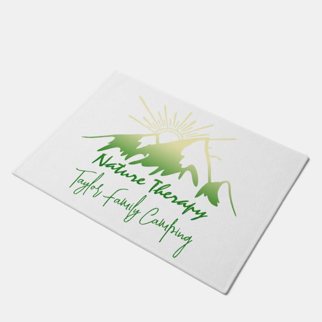 Nature therapy Family camping personalized Doormat (Angled)