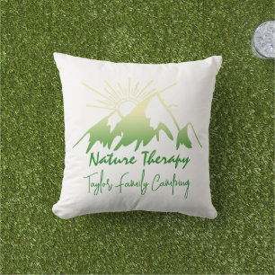 Nature therapy Family camping personalized Outdoor Pillow