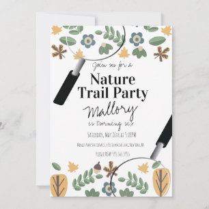 Nature Trail Woods Acorn Birthday Greenery  Invitation