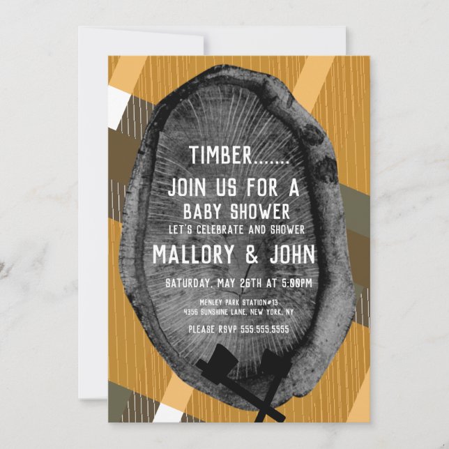 Nature Trail Woods Adventure Lumbarjack Fall Invitation (Front)