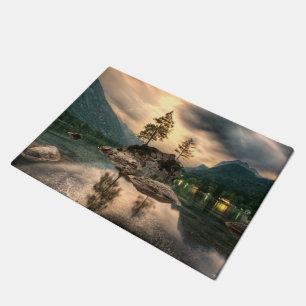 Nature Travels - Water Mountains Landscape Doormat