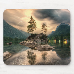 Nature Travels - Water Mountains Landscape Mouse Pad
