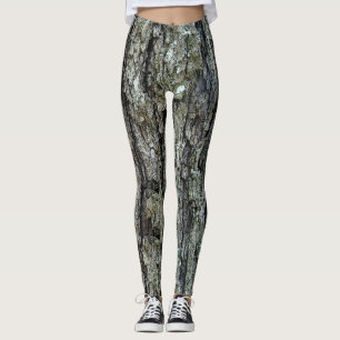 Nature Tree Old Pine Bark Photo Leggings