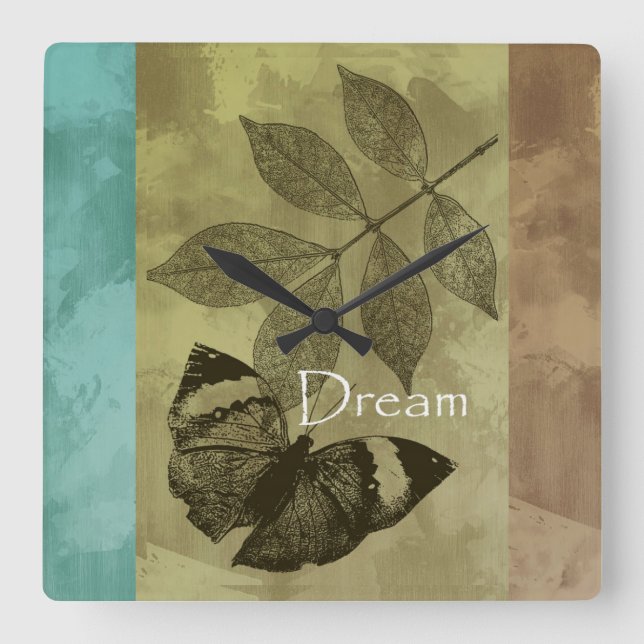 Nature Trio Dream Square Wall Clock (Front)