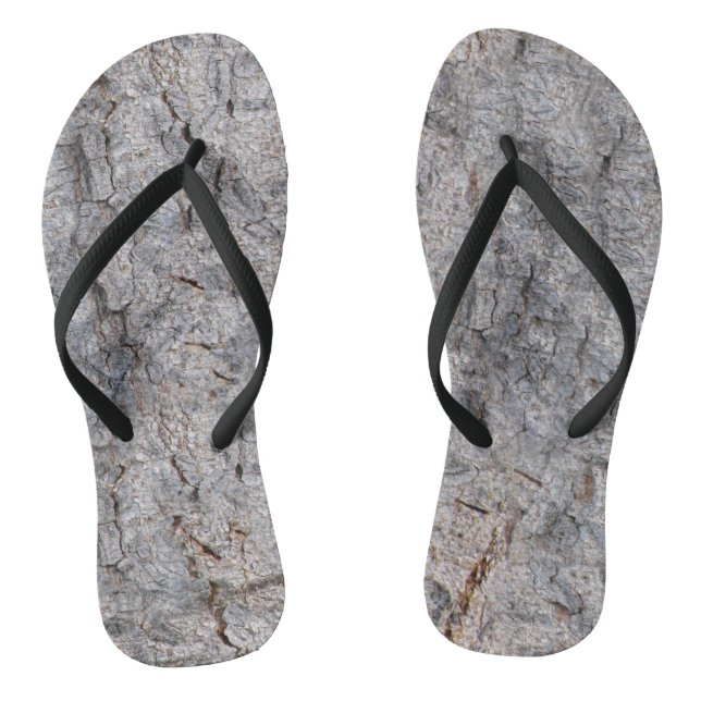 Nature Tropical Tree Bark Photo Flip Flops (Footbed)