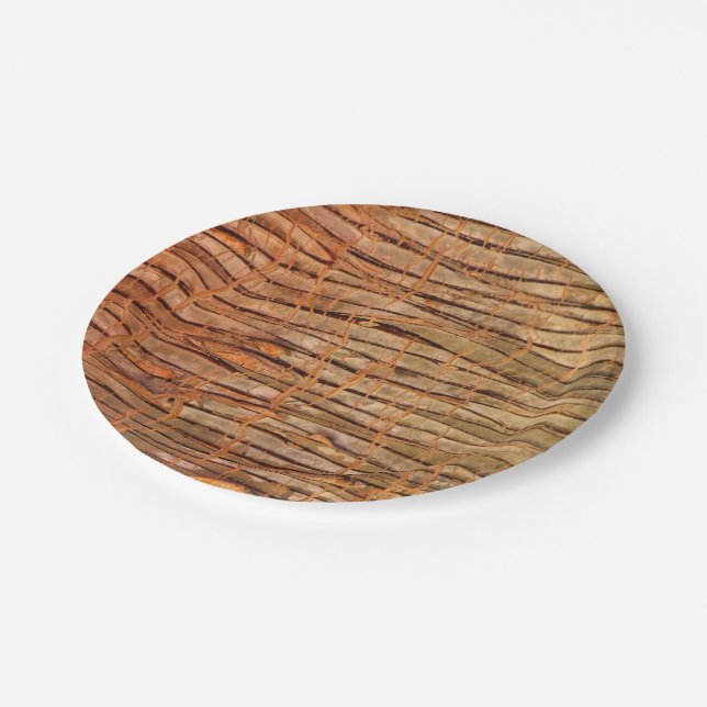 Nature Tropical Wickery Tree Bark Photo Paper Plate (Angled)