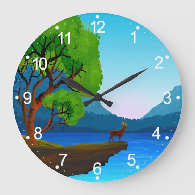 Nature Vert Paysage Grande Horloge (Recto)