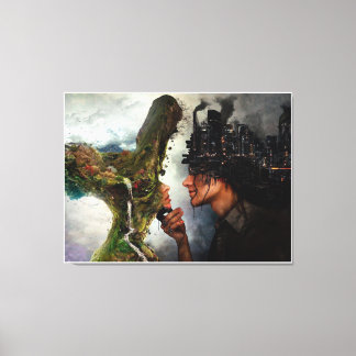 Nature vs Civilization Canvas Print