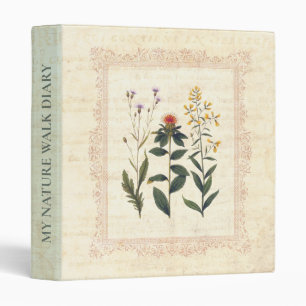 Nature Walk Diary Vintage Wildflowers Binder