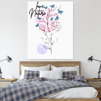 Nature Wall Minimalist Floral Illustration Poster Canvas Print
