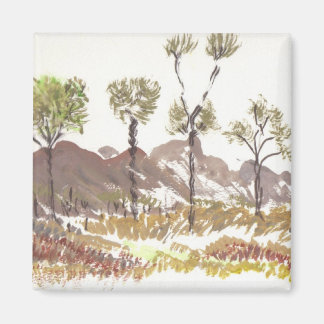 Nature watercolor magnet