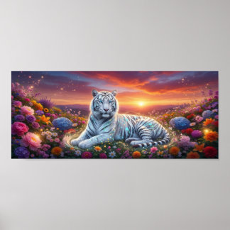 Nature & White Tiger Poster