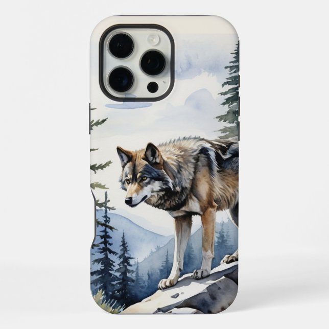 Nature Wilderness Mountains Wolf Wolves iPhone Case (Back)