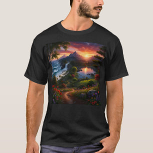 Nature Wilderness Scene Ocean Sunset Lake T-Shirt