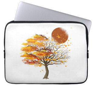 Nature Wildlife Full Moon Tree Flock Of Birds Fore Laptop Sleeve