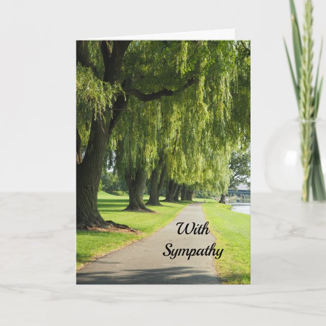 Nature Willow River Pathway Photo Sympathy Card (Front)