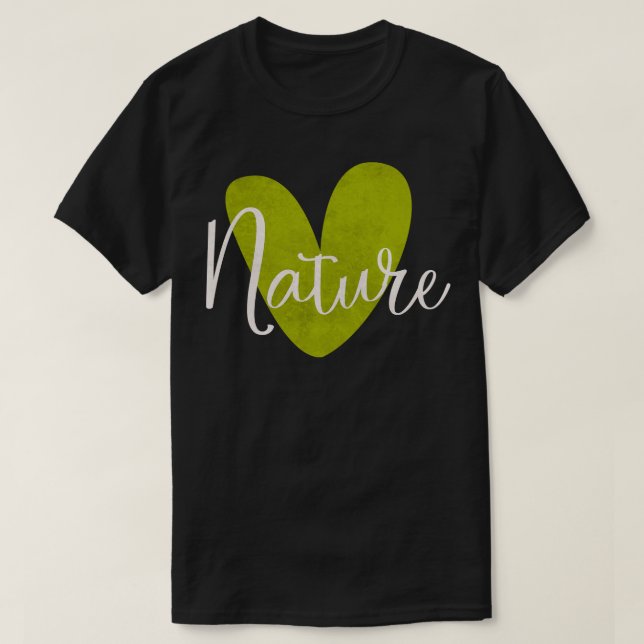 nature with heart typography minimalist simple T-Shirt (Design Front)