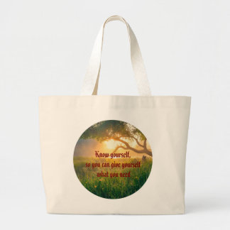 Nature with text large tote bag