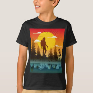 Nature Women Hiking Sunset T-Shirt