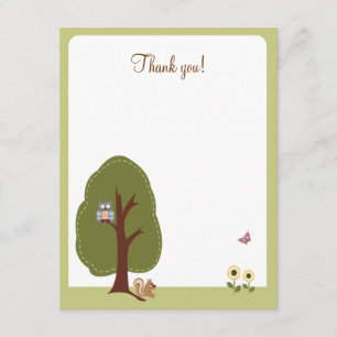 Nature Woodland Earthy Flat Thank you card