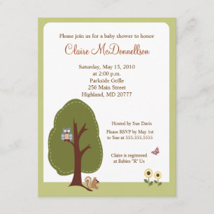 Nature Woodland Terrain Baby shower Invitation