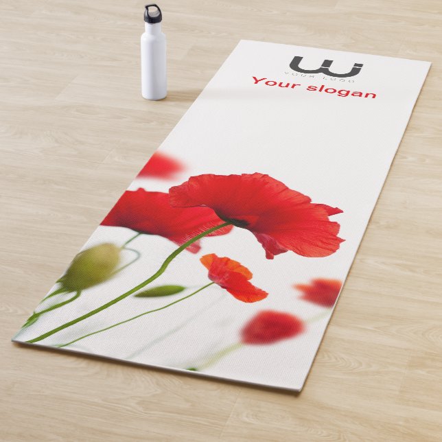 Nature yoga carpet poppy flowers. mat (In Situ)