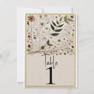 Nature's Beauty Botanical Flowers Table Number