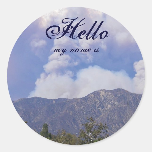 Nature's beauty, Hello, my name is Classic Round Sticker (Front)