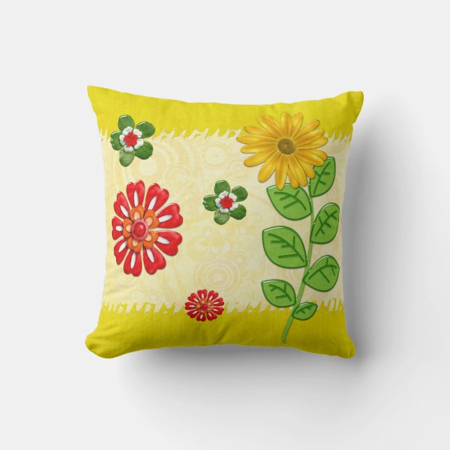 Natures Bounty Jewelled Throw Pillow (Front)