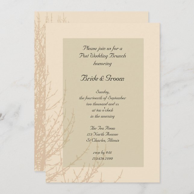 Nature's Branches Post Wedding Brunch Invitation (Front/Back)