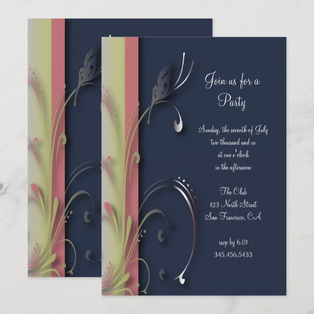 Nature's Butterfly Party Template | DIY Text (Front/Back)