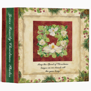 Nature's Christmas Magnolia Wreath Scrapbook Photo Binder