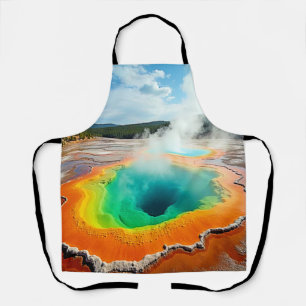 Nature's Colorful Hot Spring Art Apron