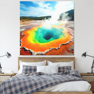 Nature's Colorful Hot Spring Art Canvas Print
