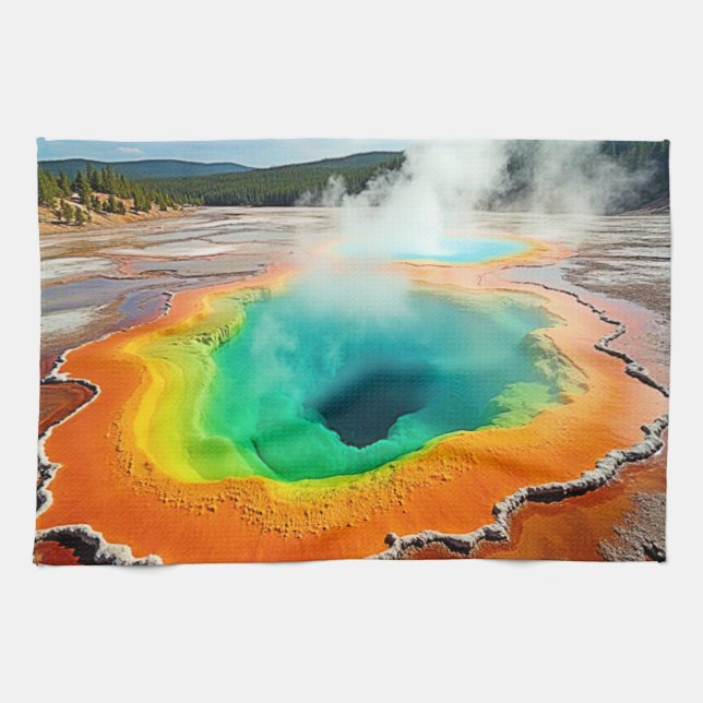Nature's Colourful Hot Spring Art Kitchen Towel (Horizontal)
