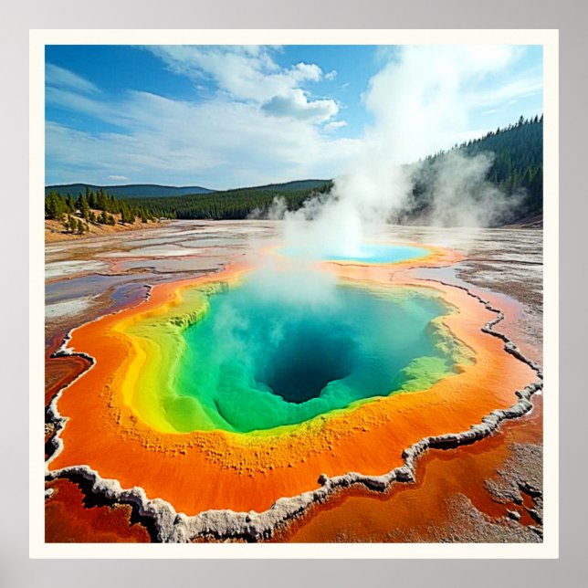 Nature's Colourful Hot Spring Art Poster (Front)