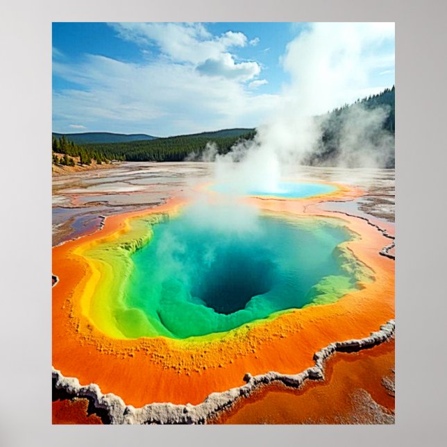 Nature's Colourful Hot Spring Art Poster (Front)