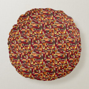 Nature's Colours Warm Earth Tone Round Pillow