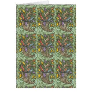 NATURE'S CORNUCOPIA THANKSGIVING GREETING CARD B