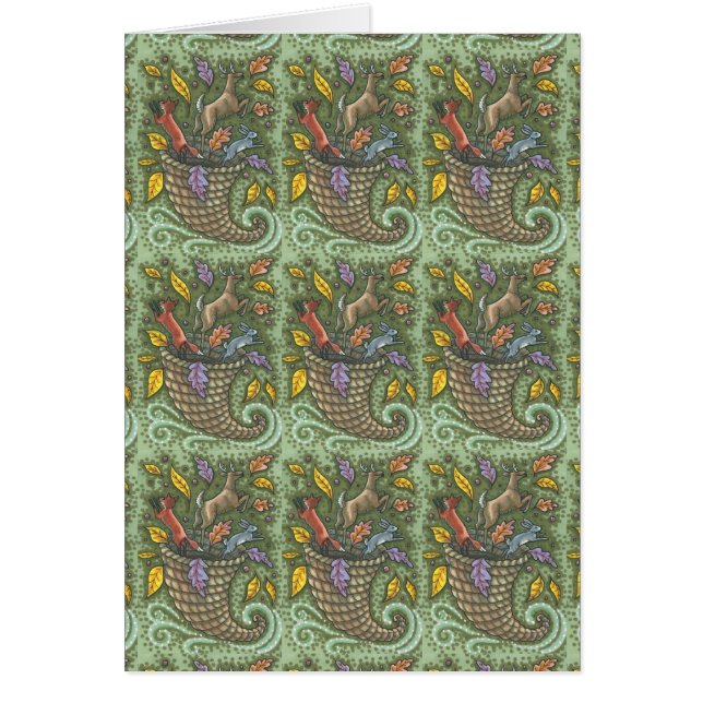 NATURE'S CORNUCOPIA THANKSGIVING GREETING CARD B (Front)