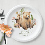 Nature's Delight Bear Baby Shower Paper Plate<br><div class="desc">Introducing our adorable baby shower design,  perfect for adding a touch of woodland charm to your special event.
These personalized paper plates feature a cute bear design,  capturing the essence of nature and creating a whimsical atmosphere.  Visit our shop to view our entire nature's delight collection</div>