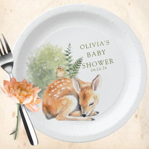 Nature's Delight Deer Baby Shower Favor  Paper Plate