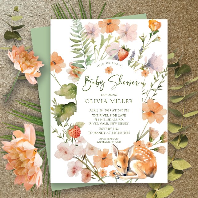 Nature's Delight Deer Baby Shower Invitation (Creator Uploaded)